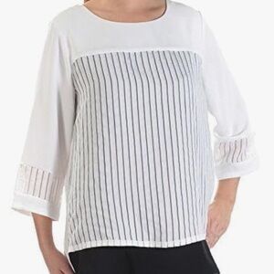 Alfani Women's White Striped Top NWOT sz 12
